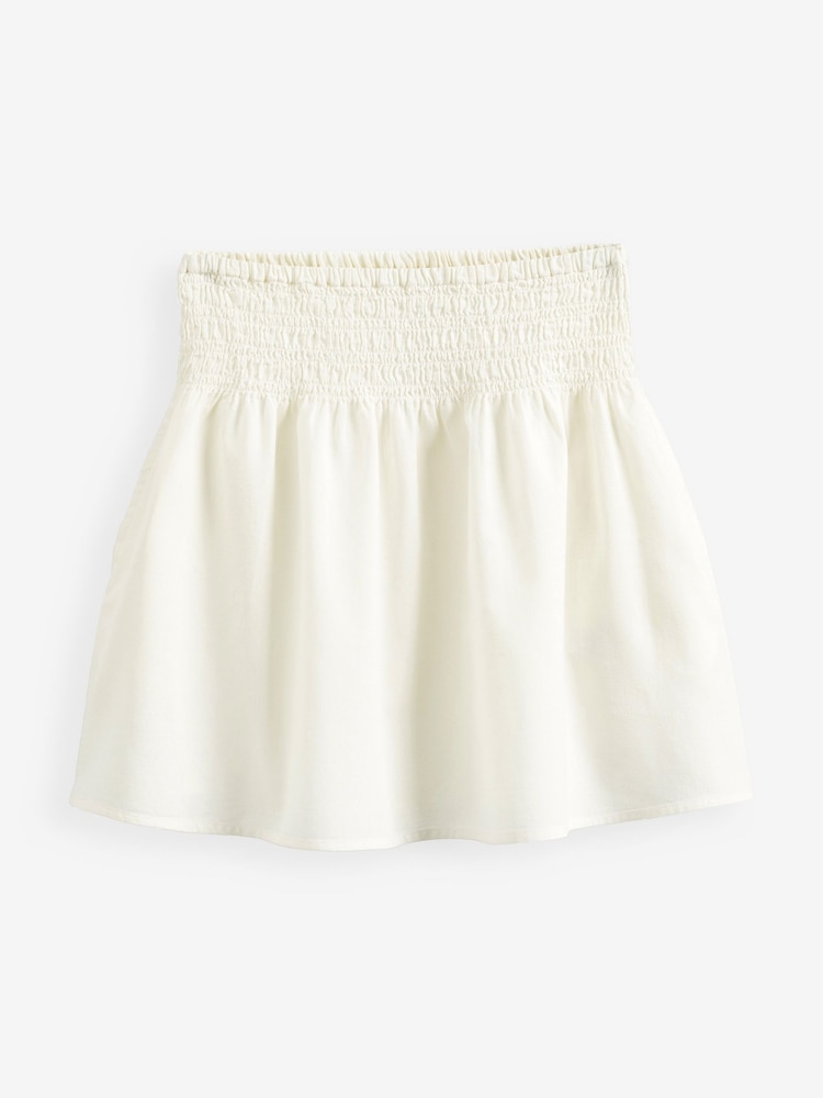 White Linen Mix Mini Skirt - Image 4 of 4