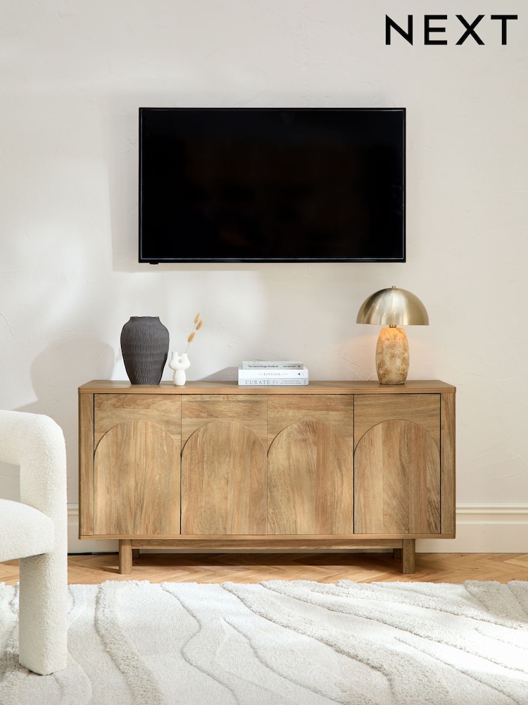 Natural Arches Mango Wood Effect Large Sideboard - Image 13 of 13