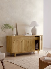 Natural Arches Mango Wood Effect Large Sideboard - Image 4 of 11