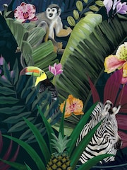 Riva Paoletti Black Kala Tropical Digitally Printed Wallpaper - Image 1 of 1