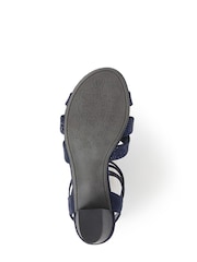 Pavers Blue Embellished Slip-On Block Heeled Sandals - Image 5 of 5