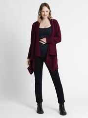 JoJo Maman Bébé Wine Red Drape Maternity & Nursing Cardigan - Image 1 of 5
