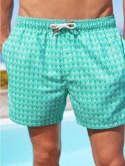 Aquablau mit Geomuster - Bedruckte Badehose - Bild 1 von 6