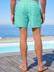 Aquablau mit Geomuster - Bedruckte Badehose - Bild 3 von 6
