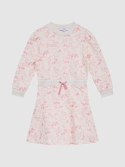 Reiss Pink Print Maeve 9-12 yrs Relaxed Jersey Dress - Image 2 of 7
