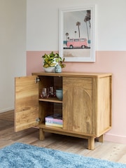 Natural Arches Mango Wood Effect Small Sideboard - Image 3 of 12