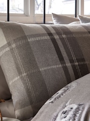 Dreams & Drapes Grey Colville Check Brushed 100% Cotton Duvet Cover and Pillowcase Set - Image 2 of 4