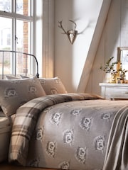 Dreams & Drapes Grey Colville Check Brushed 100% Cotton Duvet Cover and Pillowcase Set - Image 4 of 4