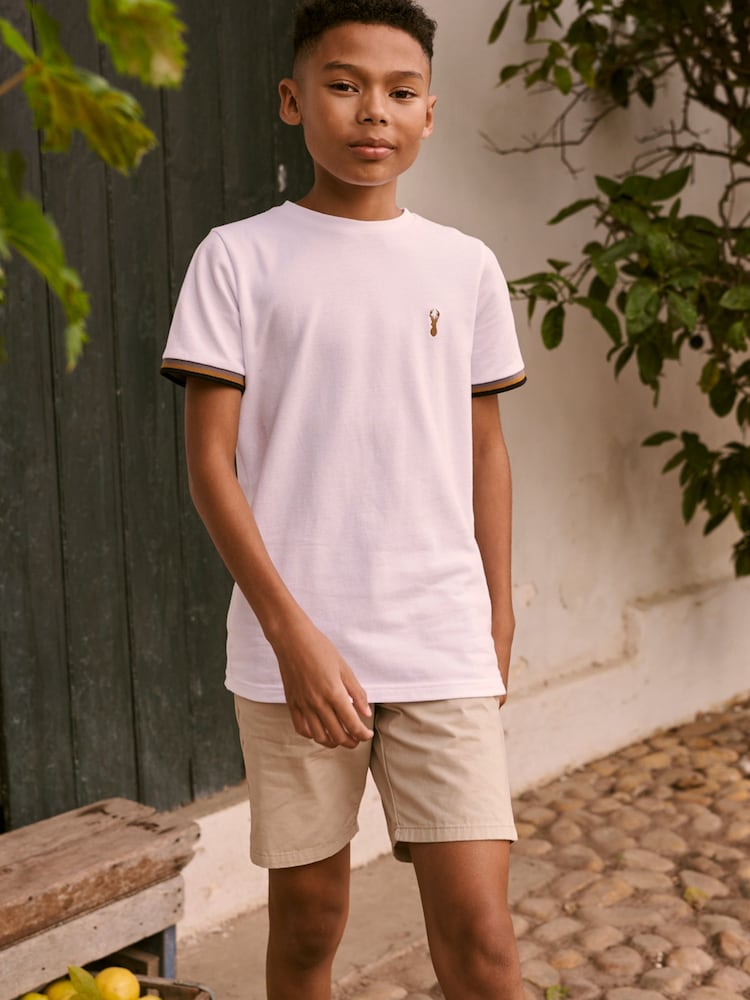 Tan Brown/Black Tipped Short Sleeve T-Shirts 3 Pack (3-16yrs) - Image 2 of 9 Tan Brown/Black Tipped Short Sleeve T-Shirts 3 Pack (3-16yrs) - Image 2 of 9