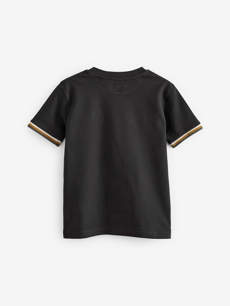 Tan Brown/Black Tipped Short Sleeve T-Shirts 3 Pack (3-16yrs) - Image 9 of 9 Tan Brown/Black Tipped Short Sleeve T-Shirts 3 Pack (3-16yrs) - Image 9 of 9