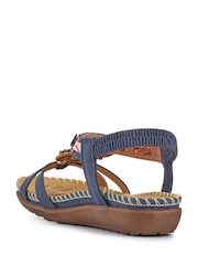 Pavers Blue Lightweight Wedge Heel Mules - Image 4 of 6
