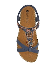 Pavers Blue Lightweight Wedge Heel Mules - Image 5 of 6
