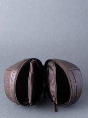Lakeland Leather Football Brown Vintage Leather Wash Bag - Image 3 of 5