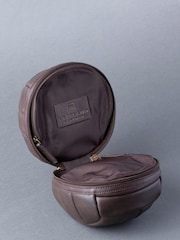 Lakeland Leather Football Brown Vintage Leather Wash Bag - Image 4 of 5