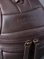 Lakeland Leather Football Brown Vintage Leather Wash Bag - Image 5 of 5