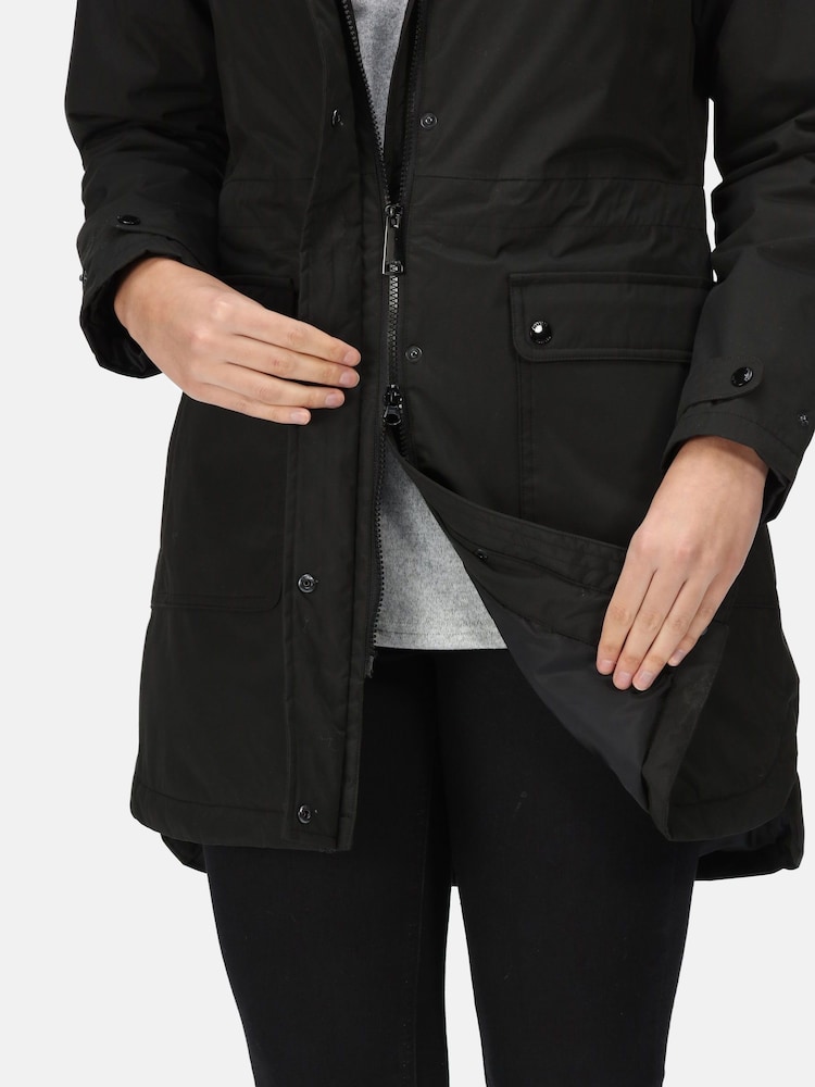 Regatta Black Sabinka Longline Waterproof Insulated Thermal Jacket - Image 4 of 8