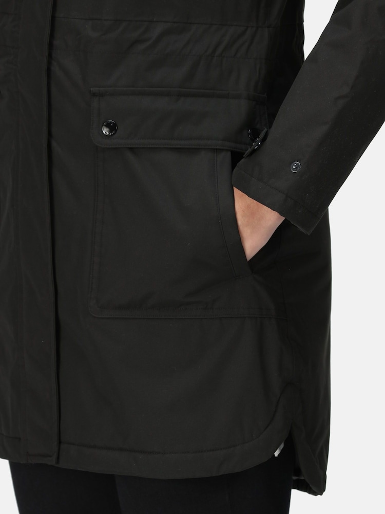 Regatta Black Sabinka Longline Waterproof Insulated Thermal Jacket - Image 5 of 8