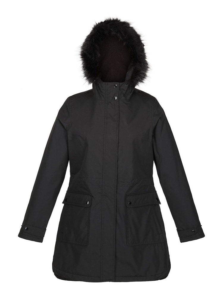 Regatta Black Sabinka Longline Waterproof Insulated Thermal Jacket - Image 6 of 8