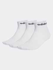 adidas White Think Linear Ankle Socks 3 Pack - Image 1 of 4
