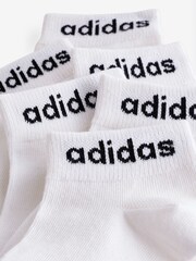 adidas White Think Linear Ankle Socks 3 Pack - Image 2 of 4