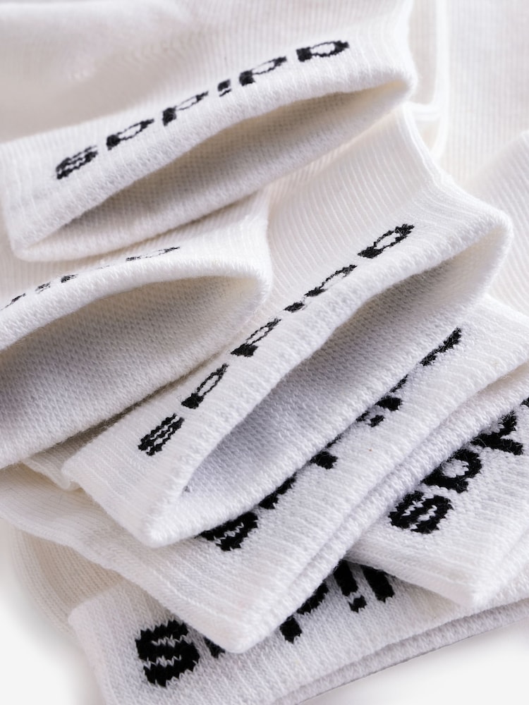 adidas White Think Linear Ankle Socks 3 Pack - Image 4 of 4