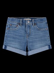 Levi's® Blue Girlfriend Denim Shorts - Image 4 of 7