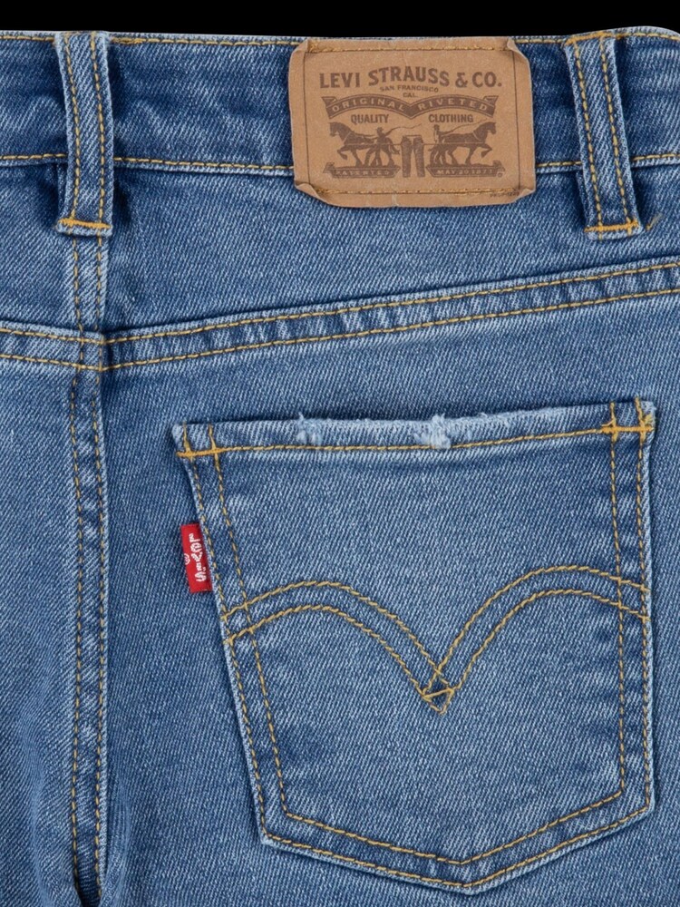 Levi's® Blue Girlfriend Denim Shorts - Image 6 of 7