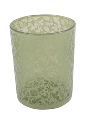 Laura Ashley Green Glass Hurricane Lantern Candle Holder - Image 3 of 4