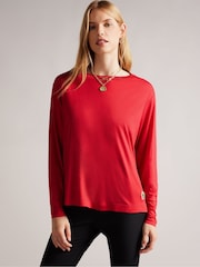 Ted Baker Red Summyr Slash Neck Top - Image 1 of 5