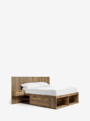 Oak Effect Bronx Wooden Bookcase Cupboard Ottoman Storage Bed Frame - Image 8 of 9