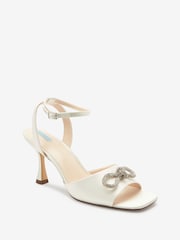 Ivory Forever Comfort® Wedding Sparkle Bow Trim Bridal Sandals - Image 7 of 9
