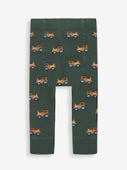 JoJo Maman Bébé Green Tractor Extra Thick Leggings - Image 1 of 2