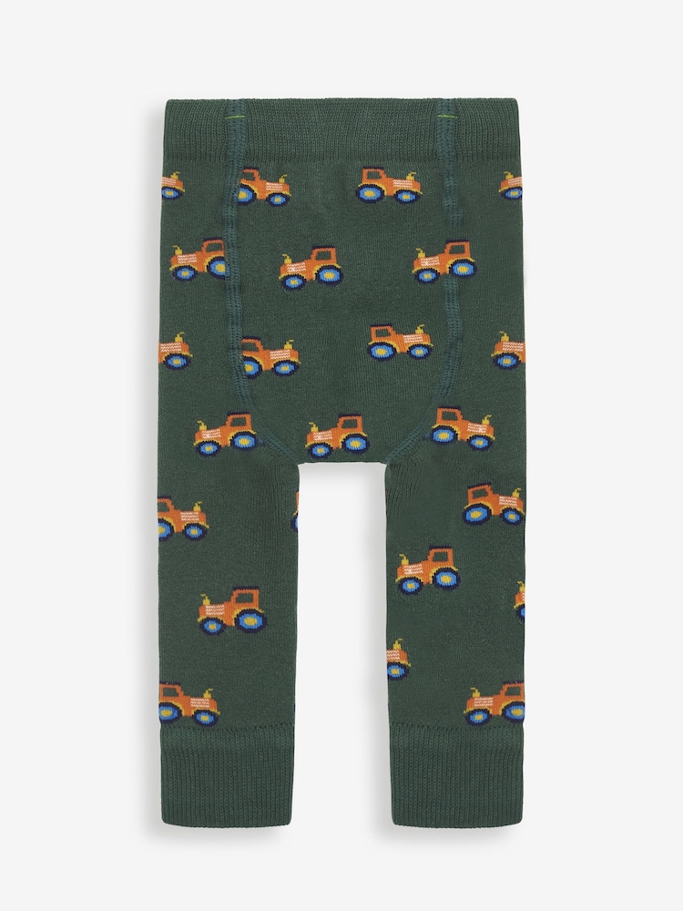 JoJo Maman Bébé Green Tractor Extra Thick Leggings - Image 1 of 2