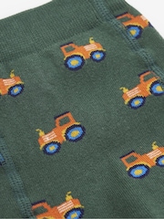 JoJo Maman Bébé Green Tractor Extra Thick Leggings - Image 2 of 2