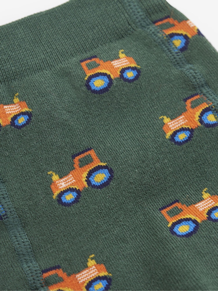 JoJo Maman Bébé Green Tractor Extra Thick Leggings - Image 2 of 2 JoJo Maman Bébé Green Tractor Extra Thick Leggings - Image 2 of 2