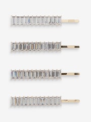 Gold Tone Sparkle Hair Slides 4 Pack - Image 1 of 1