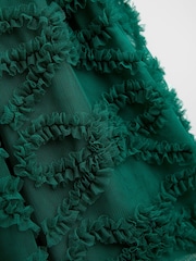 JoJo Maman Bébé Emerald Green Sequin & Tulle Bow Party Dress - Image 4 of 5