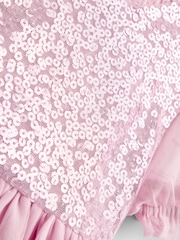 JoJo Maman Bébé Soft Pink Sequin & Tulle Bow Party Dress - Image 7 of 7