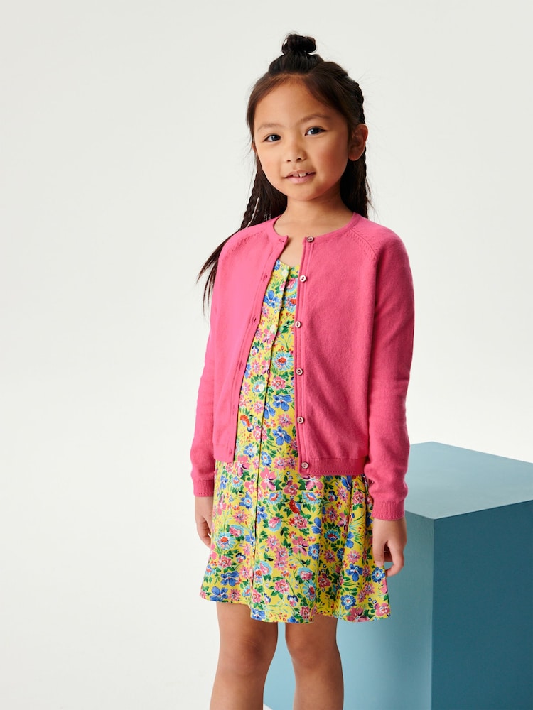 Bright Pink Button-Up Cardigan (3-16yrs) - Image 1 of 6