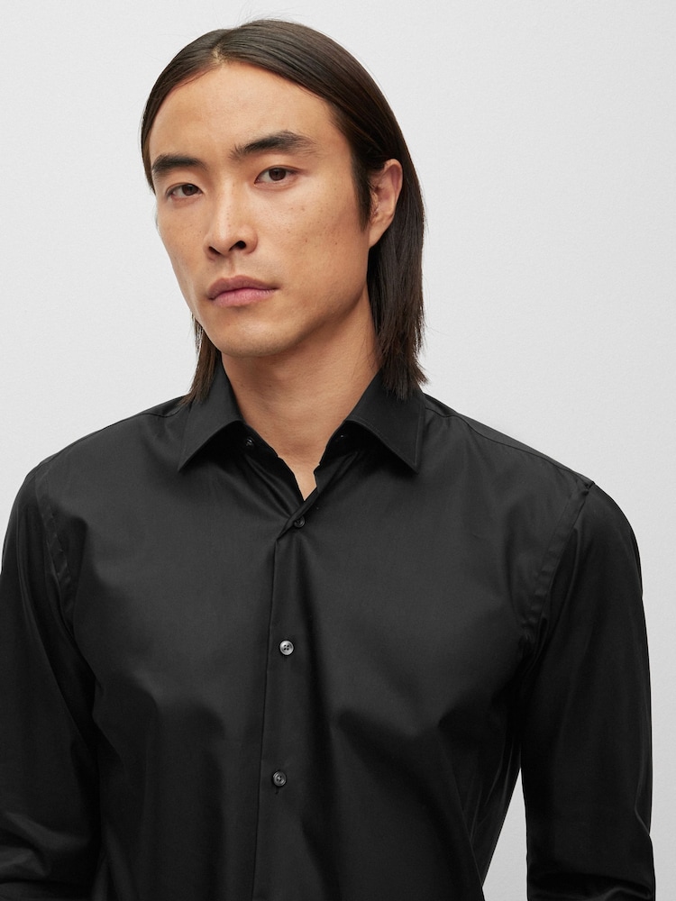 BOSS Black Regular Fit Poplin Easy Iron Long Sleeve 100% Cotton Shirt - Image 1 of 6
