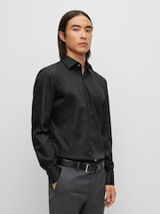 BOSS Black Regular Fit Poplin Easy Iron Long Sleeve 100% Cotton Shirt - Image 3 of 6
