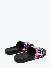 Hype. Unisex Purple Leopard Animal Script Sliders - Image 2 of 4