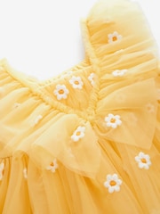 Yellow Daisy Embroidered Ruffle Mesh Dress (3mths-10yrs) - Image 7 of 7