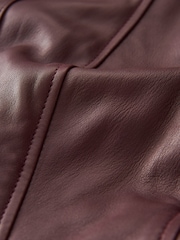 Urban Code Red Collarless Leather Jacket - Image 7 of 7