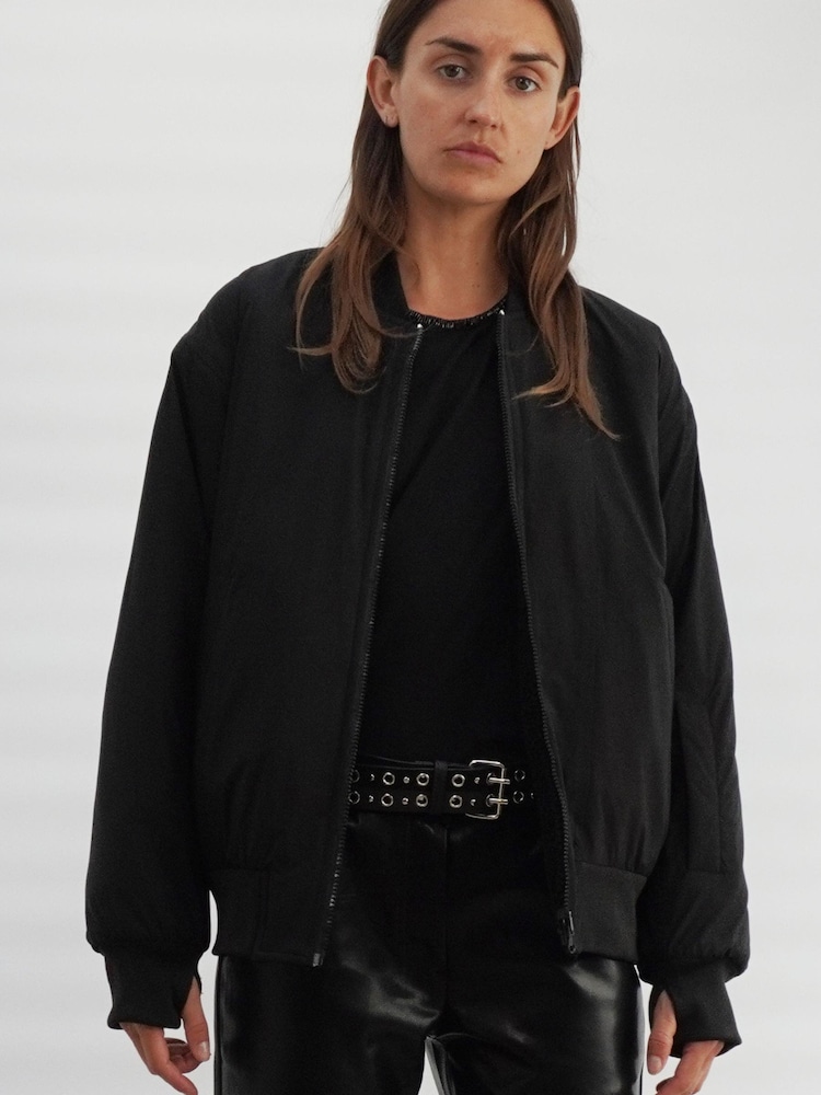 Religion Black Reversible Nylon Fleece Teddy Bomber Jacket - Image 6 of 6