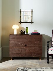 Rockett St George Natural Starburst Mango Wood Chest of Drawers - Image 1 of 8