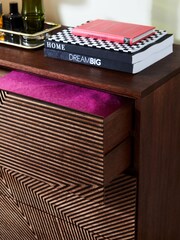 Rockett St George Natural Starburst Mango Wood Chest of Drawers - Image 3 of 8