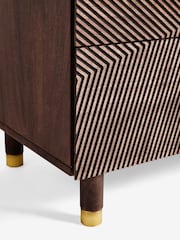 Rockett St George Natural Starburst Mango Wood Chest of Drawers - Image 8 of 8