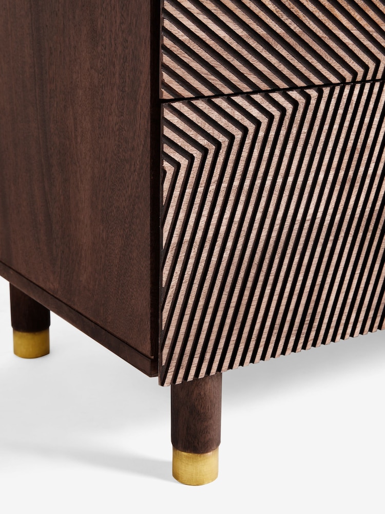 Rockett St George Natural Starburst Mango Wood Chest of Drawers - Image 8 of 8
