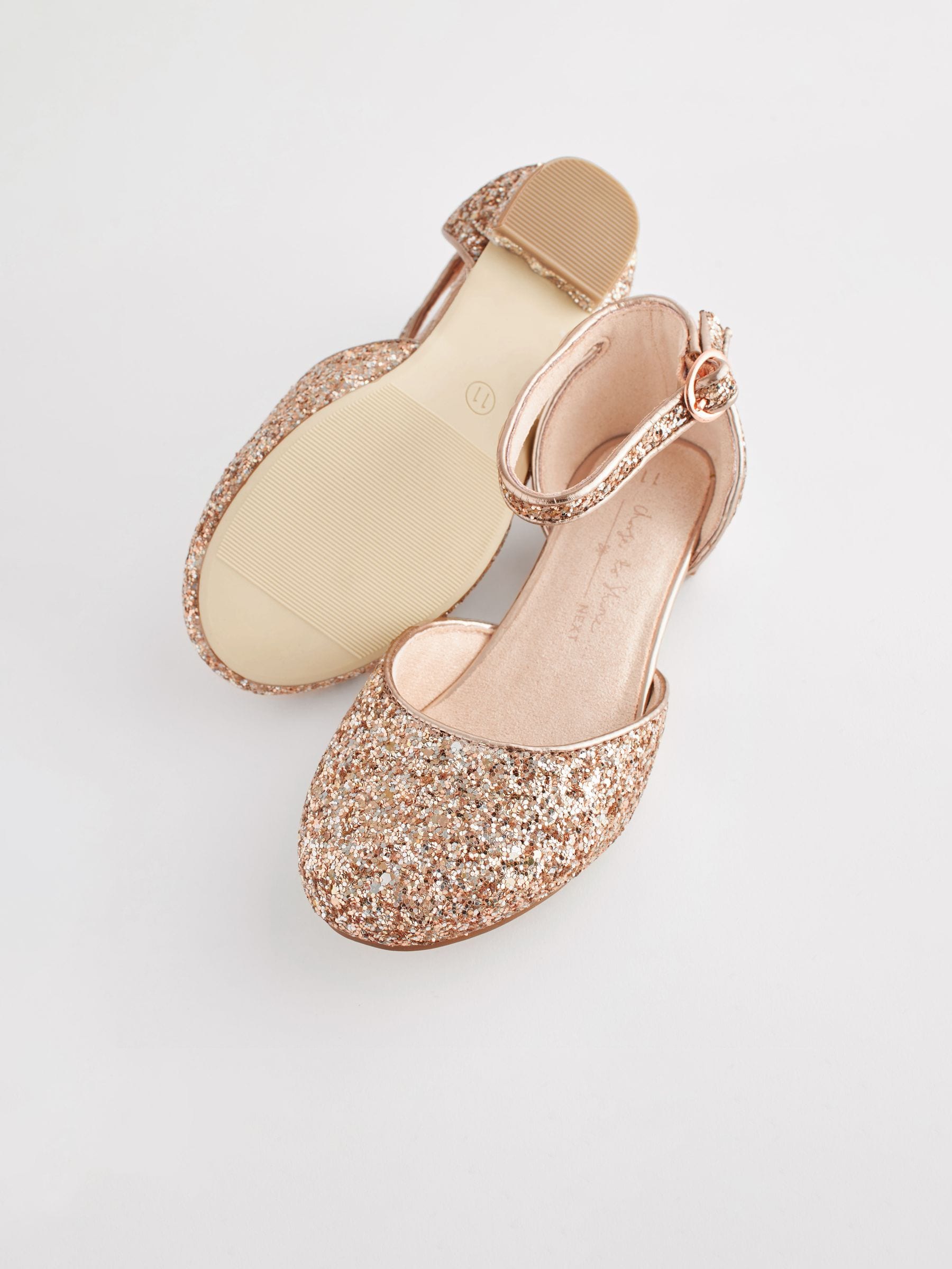 Rose gold shoes small heel on sale